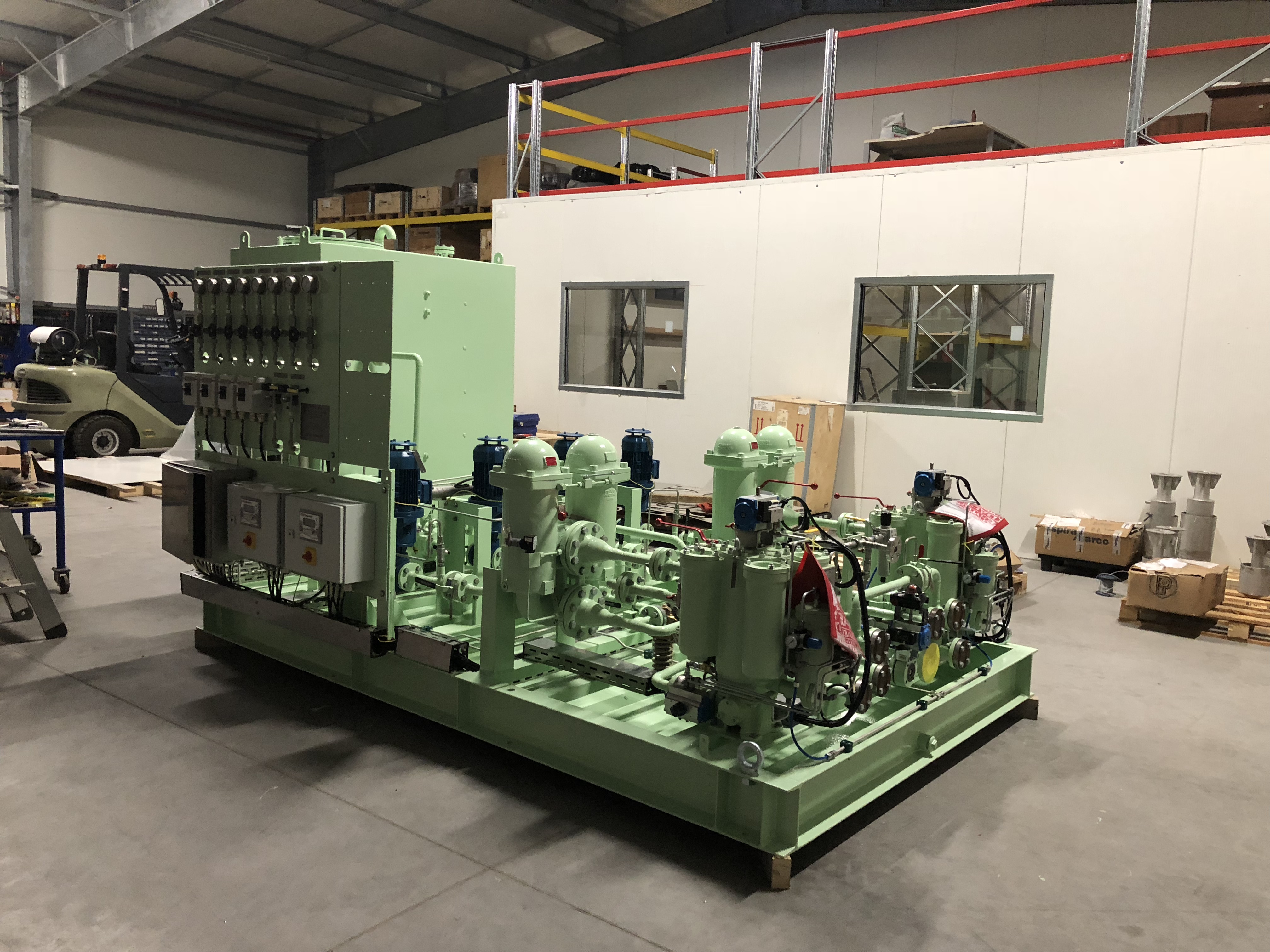Modular skids for power plants