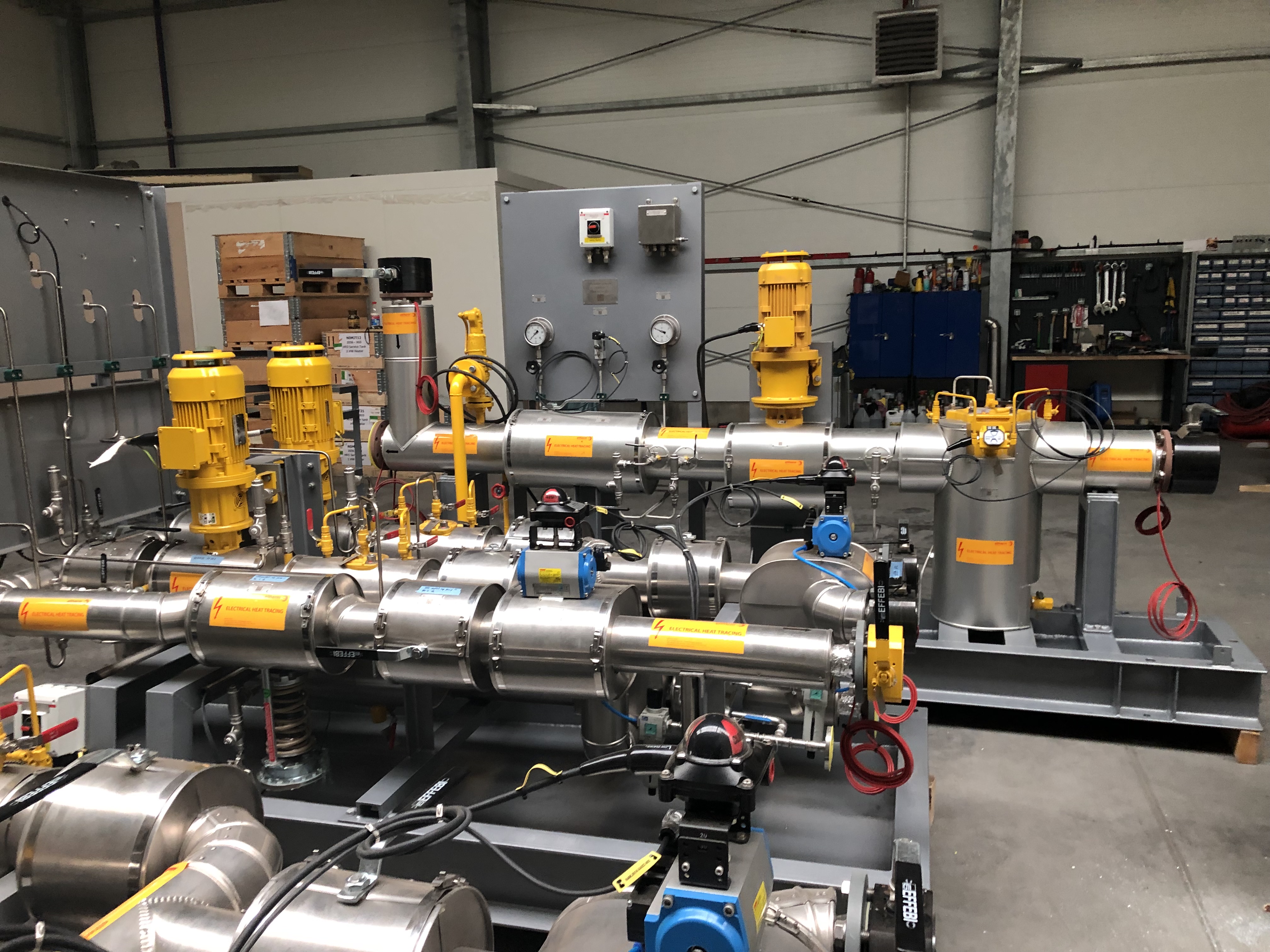 Modular skids for power plants