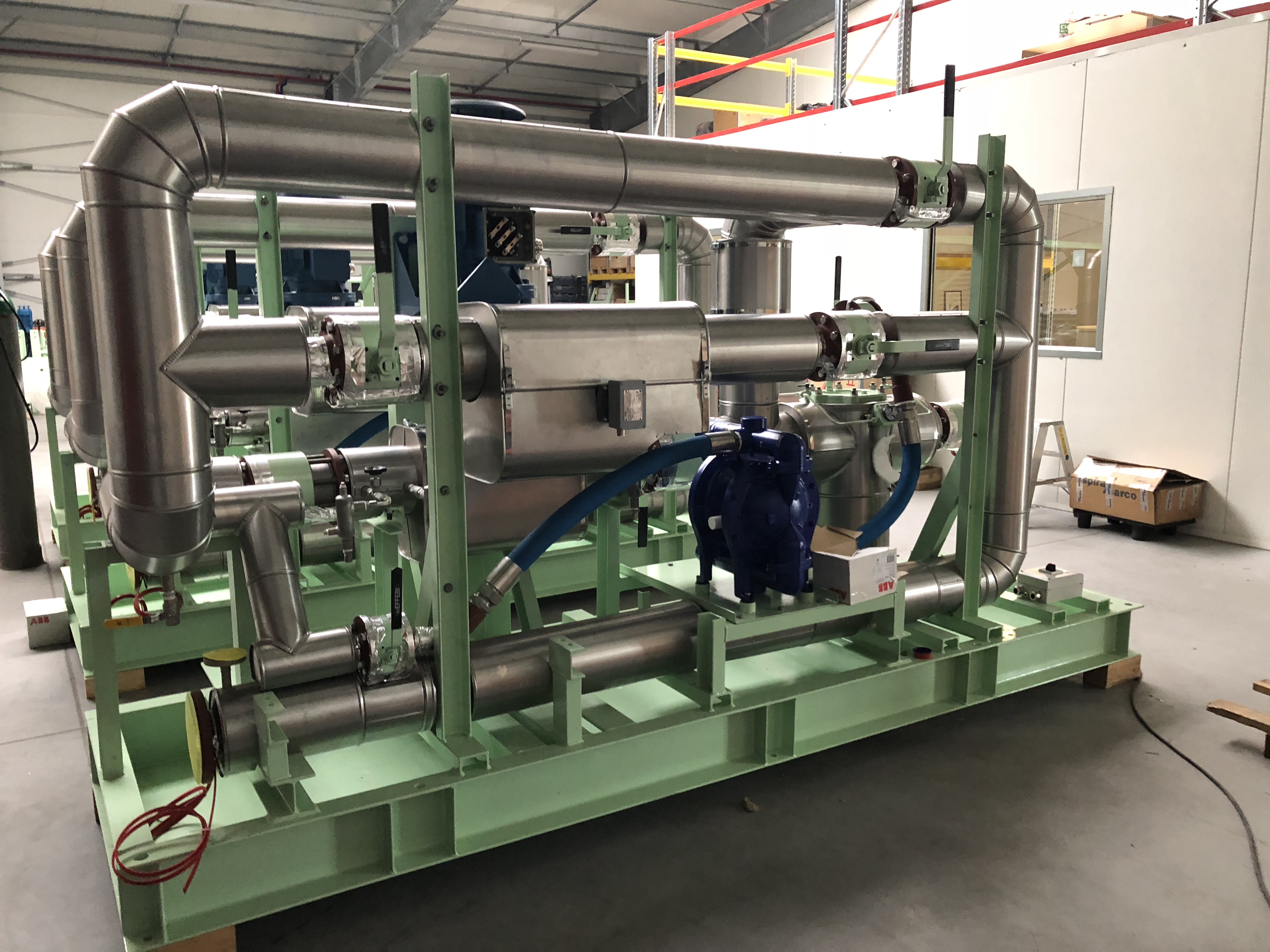 Modular skids for power plants